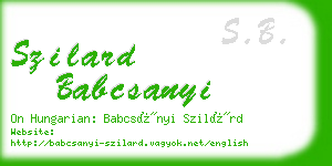 szilard babcsanyi business card